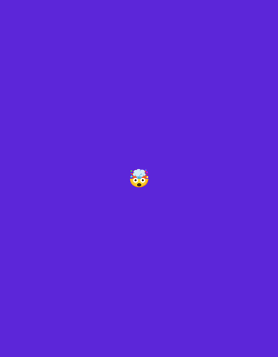 A yellow emoji with wide eyes and a small mouth is depicted in the center of a solid purple background. The emoji has a white cloud with colorful speckles emerging from the top of its head, suggesting a "mind blown" or surprised expression. There are no other discernible objects or people in the image, and the background provides no contextual information about a specific location in Playa del Carmen, Mexico.