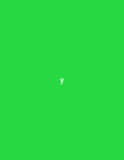 The image displays a solid, vibrant green background. In the center of the frame, a single lowercase letter "y" is prominently displayed in white text. There are no other subjects, objects, or discernible scene elements present. No specific activity or event is taking place. The image is a simple graphic, devoid of details such as time of day, weather, or emotions. Although the location context of Pélussin, France, is provided, there are no visual cues within the image itself to suggest this or any geographical location.