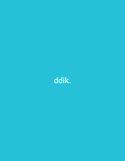 The image is a minimalist graphic design featuring a solid cyan background. In the center of the image, the word "ddik." is displayed in a white, sans-serif font. There are no other objects, people, or environmental details present in the image. The location in the city of Kason, Nigeria is not depicted in this image.