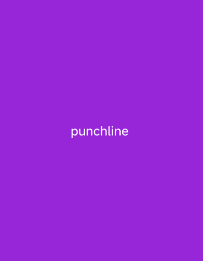The media file is a static image with a plain purple background. Centered in the image, written in white text, is the word "punchline." There are no people, objects, or discernible setting or activity. The image is monochromatic, and no time of day, weather, location cues, or emotions are conveyed. The only visible text is the word "punchline."