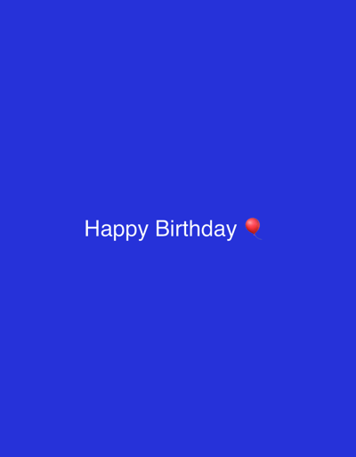 The image shows a blue background with the text "Happy Birthday" in white font. A small red balloon emoji is to the right of the text. There is no indication of Wealden, United Kingdom.