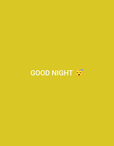 The image displays the text "GOOD NIGHT" in white font centered on a solid yellow background. To the right of the text, there is a sleeping face emoji with closed eyes and small blue "zzz" symbols above its head. There is no discernible location in the city of Buy, Russia, nor are there any people or specific environmental details present in the image.