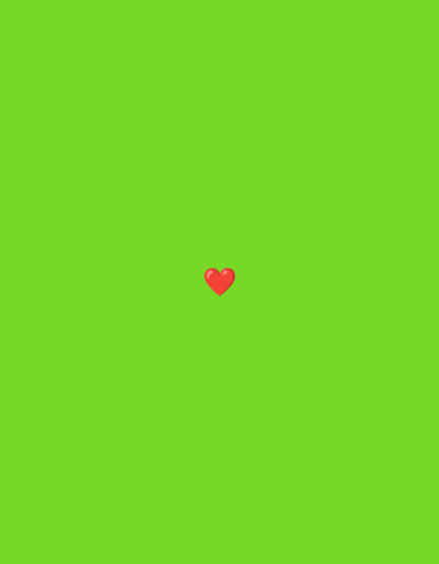 A red heart emoji is centered on a bright green background. There is nothing else depicted in the image. The location is not depicted in the image.