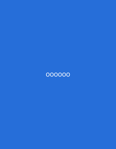 The image is a digital rendering featuring a solid royal blue background. Centered on the background are seven white lowercase "o" characters arranged horizontally. The image does not depict any specific location in Domodedovo, Russia, nor does it contain any people, objects, actions, or interactions.