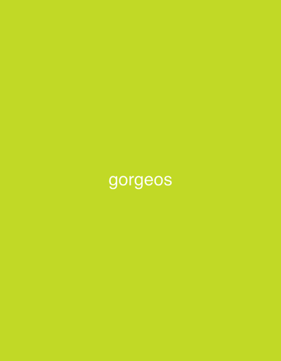The image displays a solid, uniform chartreuse-colored background. Centered horizontally and vertically on this background is the word "gorgeos" rendered in white, sans-serif, lowercase typography. There are no discernible people, subjects, objects, actions, interactions, or environmental features present within the image. Consequently, no specific location in Tanger طنجة, Morocco, or any other city, can be identified from the visual content.