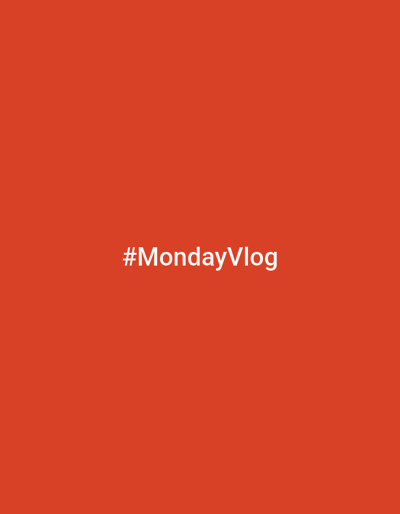 The image is a digital graphic featuring white text on a solid red background. The text reads "#MondayVlog" in a sans-serif font, centered horizontally and vertically within the frame. There are no people, objects, or environmental features visible in the image. The image does not depict the city of Kostenets, Bulgaria, or any geographical location.