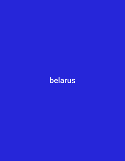The image is a solid blue background with the word "belarus" written in white text in the center. There is no discernible location in the city of Homyel, Belarus, nor are there any people, subjects, objects, actions, or interactions depicted. The scene is purely typographic against a monochromatic backdrop.