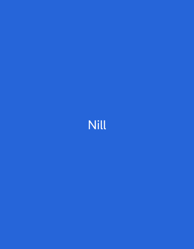 The image is a solid blue background with white text in the center. The text reads "Nill". There are no other visible subjects, objects, activities, or notable details in the image. The background is a uniform shade of blue, suggesting a digital image or a plain backdrop.