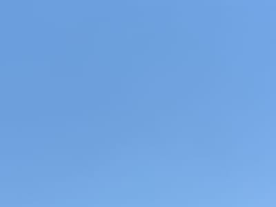 The image is a clear, bright blue sky with a very slight gradient. There is a single, small, dark speck visible in the upper middle portion of the image, possibly a distant bird or insect. No other objects, people, or discernible features are present. The image was taken in the Golan Regional Council, Israel, on a clear day.