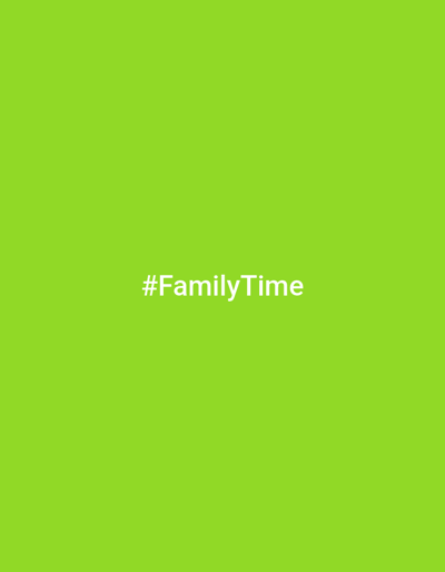 The image is a solid green field with the white text "#FamilyTime" centered. There are no discernible details related to Ko Pha-ngan, Thailand.