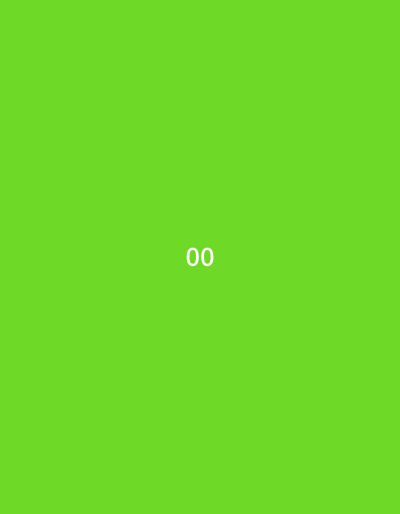 The image displays a solid, uniform field of vibrant green. Centered prominently within this green background are the white digits "00." The characters are sans-serif and appear digitally rendered. There are no discernible people, objects, structures, or environmental features within the image that would allow for its geographical localization, including within the city of Pokrovnik, Bulgaria. The image is a simple graphic composition rather than a photographic representation of a physical scene.