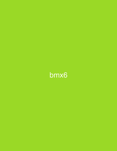 The image displays a solid, uniform lime green background. White, sans-serif lowercase text, "bmx6", is centered horizontally and vertically on this background. The image is a two-dimensional graphic and contains no visual representation of people, physical subjects, objects, actions, interactions, or environmental details that would indicate a specific location or scene, including one in Dar Bouazza, Morocco.
