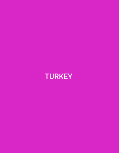 The image is a solid magenta background with the word "TURKEY" written in white capital letters in the center. The text is centrally aligned horizontally and vertically.
