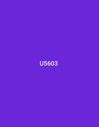 The image is a solid, bright purple background with the text "U5603" in white, centered horizontally and located in the lower half of the frame. There is no discernible city, location in Губкинский, Russia, people, subjects, objects, actions, or interactions. The image is purely a colored background with text.
