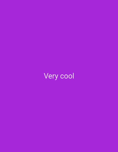 The image is a solid purple background with the white text "Very cool" centered in the lower half of the frame. The location in Askiz, Russia is not discernible from the image.