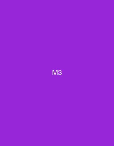 The scene, located in the city of Dar Bouazza, Morocco, features a solid purple background. Centrally positioned on this background is the white text "M3" rendered in a sans-serif typeface. No other discernible objects, subjects, or environmental elements are present.