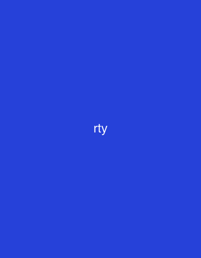 The image displays a minimalist graphic featuring a solid, vibrant blue background. Centered horizontally and vertically on this blue field is the white, lowercase text "rty". There are no other subjects, objects, or discernible scenes, and no activity is depicted. The image is a simple digital design, devoid of any specific location cues, time of day, weather, or emotions. The provided location context of Vagharshapat, Armenia, is not visually represented or suggested by the content of the image.