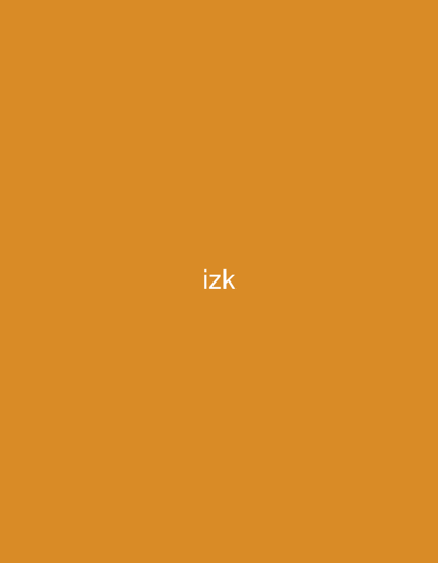 The image displays a vertically oriented rectangular graphic featuring a solid, uniform ochre-brown background. Centered horizontally and vertically on this background are three white, lowercase, sans-serif letters forming the word "izk". There are no discernible people, subjects, objects, actions, or environmental details within the image that would allow for the identification of a specific geographical location, including the city of Dar Bouazza, Morocco.
