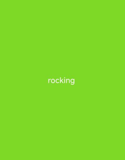 The image is a plain, solid lime green background. In the center of the image, white text reads "rocking". There is no discernible location in the city of Mallam Boyi, Nigeria, as the image is a digital graphic and not a photograph of a real-world scene.