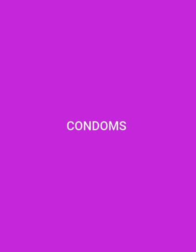 The image is a solid purple background with the word "CONDOMS" written in white text in the center. There is no discernible location in the city of Küçükçekmece, Turkey, or any other environmental or contextual details present in the image.