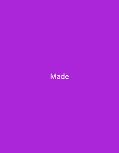 The image is a solid purple background with the white text "Made" centered horizontally and vertically. There are no discernible subjects, objects, or scenes. The activity or event is not apparent from the image. There are no notable details regarding time of day, weather, location cues, or emotions. The only visible text is the word "Made". The provided location context of Gulak, Nigeria does not appear to be visually represented in the image.