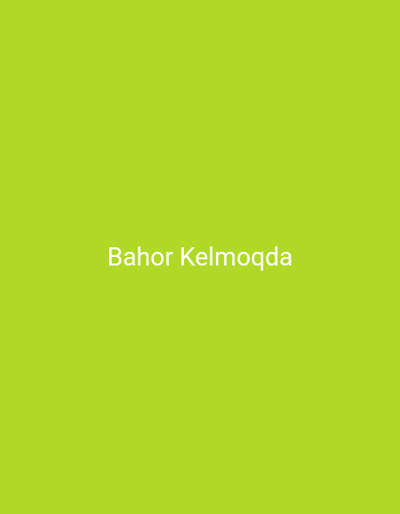 A solid, light-green background fills the image. Centered horizontally and vertically, in a white sans-serif font, is the text "Bahor Kelmoqda".