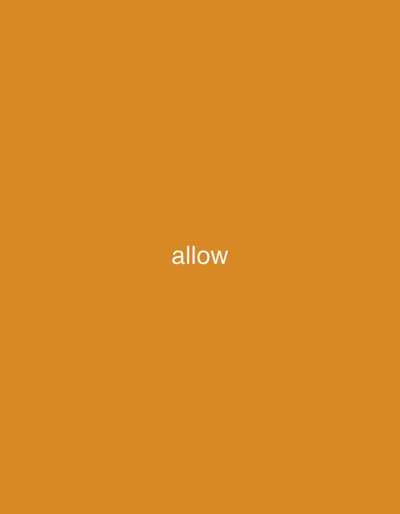 The image displays the word "allow" in white text centered on an orange background. The location of Mayo Dasa, Nigeria, is irrelevant as the image contains no contextual information related to any specific geographical location. The scene is a simple, digitally generated image of text on a solid color.