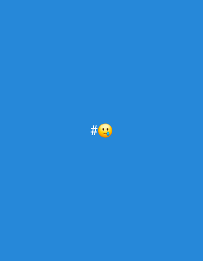 The image features a solid, vibrant blue background, reminiscent of a digital screen or a clear sky. Centrally placed, though slightly offset to the right, are two graphic elements. The first is a black hashtag symbol (#), immediately followed by a yellow face emoji. The emoji has a slightly open mouth and a single blue tear falling from its left eye, conveying an expression of sadness, disappointment, or emotional distress. There are no other subjects, objects, or activities visible in the frame. The minimalist composition focuses solely on these symbols against the monochromatic blue backdrop. The image provides no internal cues regarding time of day, weather, or a specific physical location. This media file is associated with Pantin, France.