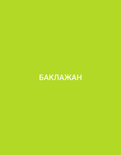 The image is a bright, solid green background with the word "БАКЛАЖАН" in white, sans-serif capital letters centered horizontally and in the lower third of the frame. There are no people, objects, or environmental details present in the image, nor any discernible connection to Küçükçekmece, Turkey. The text is in Cyrillic script.