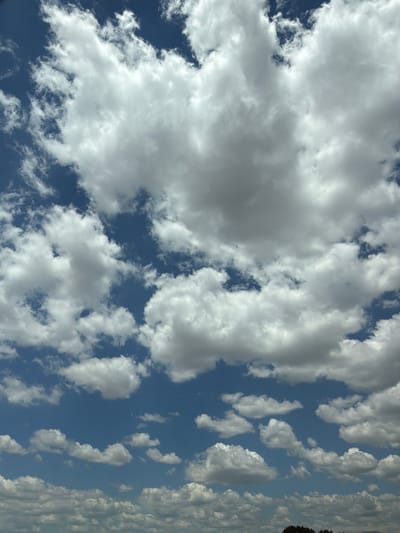 The image shows a sky filled with a variety of clouds. The sky is a bright blue, indicating daylight. There are large, puffy cumulus clouds that are white and appear to be illuminated by the sun. Interspersed among them are thinner, wispy cirrus clouds. In some areas, the clouds are darker, suggesting they are denser or further away. The overall impression is of a dynamic and partly cloudy sky, typical of daytime weather. There is no visible indication of the city of Zavoy, Bulgaria, in this image. The scene is solely focused on the sky and clouds.