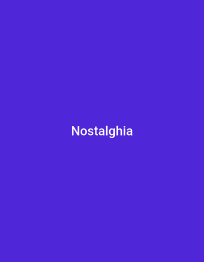 The image is a solid, vibrant purple background with the word "Nostalgia" centered in white text. There are no people, objects, or environmental details visible in the image. The location of Grinăuți, Moldova, is not depicted.