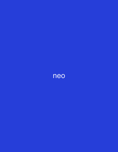 The image is a solid blue background with the word "neo" written in white text in the center. There is no discernible location in El Maco, Venezuela.