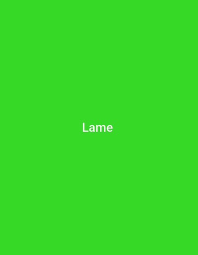 The image is a plain green background with the word "Lame" centered in white text. There is no discernible location in the city of Gwoza, Nigeria depicted in this image.