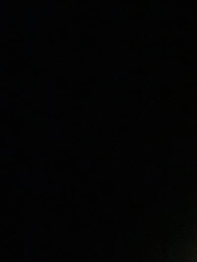The image appears entirely black, lacking any discernible features, shapes, or textures. The darkness is uniform across the entire frame, suggesting either a completely unlit environment or a solid black surface filling the view. There is no indication of depth, perspective, or other elements that could provide context or meaning.