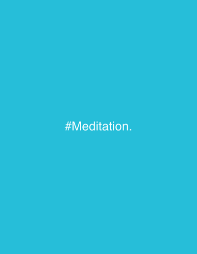 The media file is a digital image with a solid, bright blue background. Centered on the image is the text "#Meditation." written in white, sans-serif font. The text is clear and easy to read. There are no other objects, people, or discernible scenes within the image. The plain background and single piece of text suggest the image is likely intended for graphic design, social media, or as a visual representation of the concept of meditation. The location context provided (Bjeliši, Montenegro) does not directly correlate with any visible elements in the image itself.
