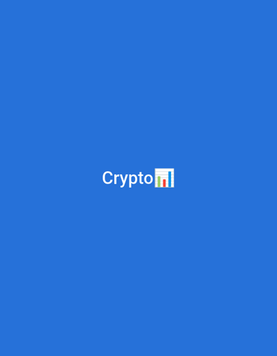 The image displays a minimalist graphic on a uniform, solid blue background. Centrally positioned is the word "Crypto" rendered in white, sans-serif typeface. Immediately adjacent to and following the text is a small, rectangular icon representing a bar chart. This icon features a white background with subtle grey grid lines, overlaid by four vertical bars of varying heights, colored green, yellow, red, and red from left to right. No individuals, specific actions, or environmental details are depicted. The image contains no visual information identifying a geographical location, city, or country, including Vagharshapat, Armenia.