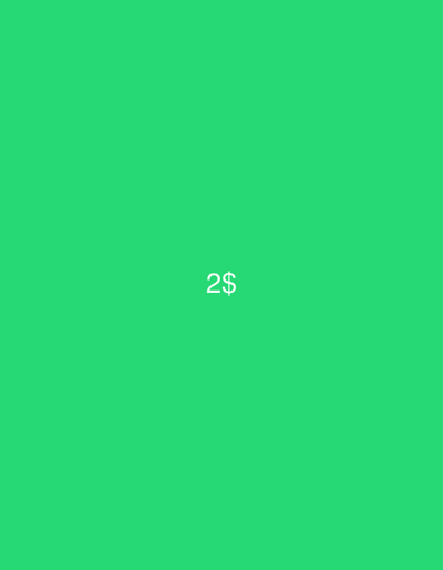 A green background contains the white text "2$". There is no discernible location in Tomaszów Mazowiecki, Poland.