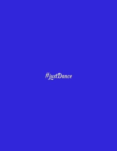 The image is a plain, vibrant blue background with the hashtag "#JustDance" written in a stylized white font in the center. The hashtag is presented in a script font, giving it a casual and artistic feel. There are no people, objects, or a discernible scene depicted in the image. The background is uniformly blue, suggesting a minimalist design or a placeholder image. The text is the only element of note within the frame. The location context provided is Ashkelon, Israel, but this information is not visually discernible from the image itself.