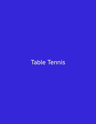The image is a solid royal blue background with the white text "Table Tennis" centered. There are no people, objects, scenes, or activities depicted beyond the text overlay. The location context of Jauro Shomwa, Nigeria, is provided but not visually represented in the image.