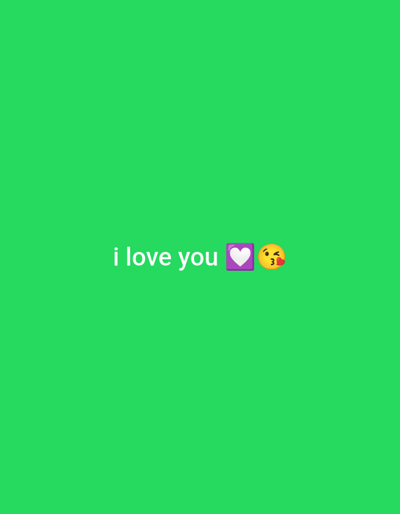 The image is a screenshot from a video with a bright green background. In the center of the screen, the text "i love you" is displayed in white. To the right of the text are two emojis: a purple heart with a white outline and a yellow face emoji with its lips puckered as if blowing a kiss. There is no visible location in the city of Жошук, Kyrgyzstan.