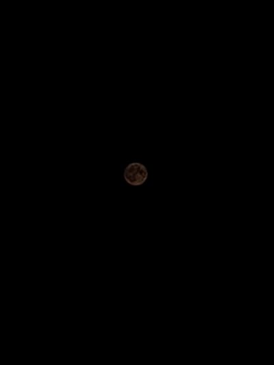 The image shows a dark sky with a small, reddish-brown moon in the center. The moon appears to be full or nearly full. There are no other discernible objects or features in the sky. The background is completely black, indicating it is nighttime. The image does not provide any information or context about the city of Petrovsk, Russia, or any specific scene within it.
