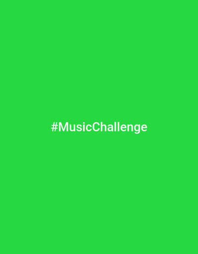 The image is a solid green background with the white text "#MusicChallenge" centered horizontally and vertically. There are no people, objects, actions, interactions, or environmental details within the image itself, and therefore it is not possible to associate it with any specific location, including Keudekrueng, Indonesia.
