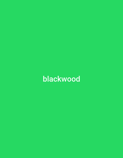 The image is a plain green background with the word "blackwood" written in white text in the center. There is no discernible location in the city of Numan, Nigeria, as the image is devoid of any contextual clues about its setting.