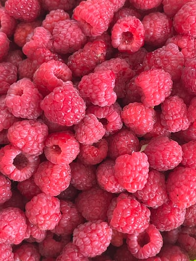 A close-up, overhead, full-frame shot displays a dense collection of ripe raspberries. The berries are a vibrant pinkish-red hue and exhibit their characteristic bumpy texture. The image is uniformly lit, highlighting the rich color and intricate details of each individual raspberry. There are no people, structures, or any environmental context suggesting a specific location within Psebai, Russia, or any other urban setting. The focus is solely on the fruit itself.