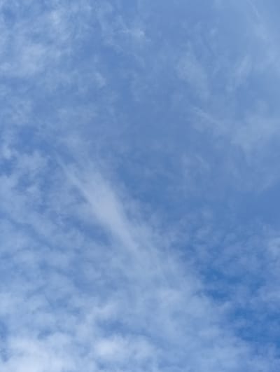 The image displays a clear blue sky with scattered white, wispy clouds. There are no visible structures, objects, people, or animals in the frame. The scene depicts an outdoor environment, likely during the daytime, with the focus solely on the atmospheric conditions. The location of Pavlovsky Posad, Russia, is irrelevant to the visual content of the image, as the image contains no contextual information to suggest this or any other specific geographical location.