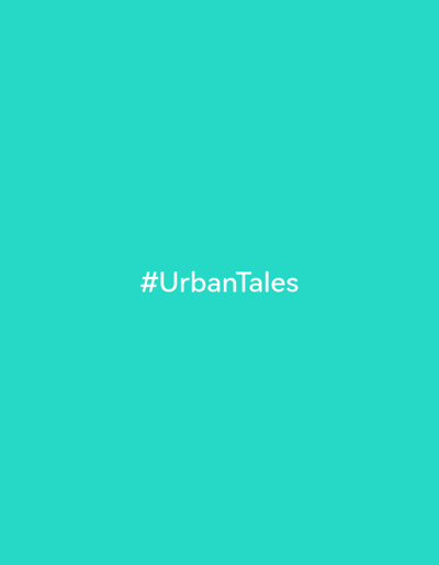 The image is a plain, solid turquoise background with white text centered in the middle. The text reads "#UrbanTales". There are no people, objects, actions, interactions, or environmental details visible in the image, nor is there any information that would allow for the identification of a location in Фролы, Russia.