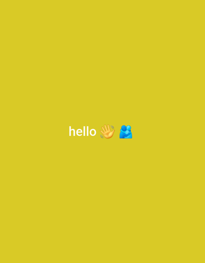 The image displays the word "hello" followed by two emojis on a plain yellow background. The emojis are a waving hand and two people embracing. The image does not contain any elements related to the city of Malorad, Bulgaria.