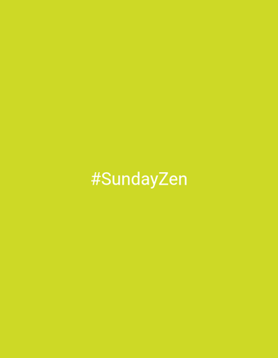 The image is a solid chartreuse color with the text "#SundayZen" in white centered in the frame. No location information, including Kuz'mino, Russia, is discernible from the image.