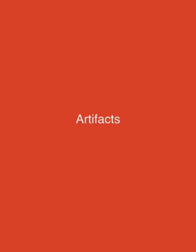 The image displays the word "Artifacts" in white text, centered on a solid orange background. The text is clean and sans-serif. There are no other objects, people, or environmental details visible in the image. The location of Kaolinovo, Bulgaria is not depicted or referenced in this image.