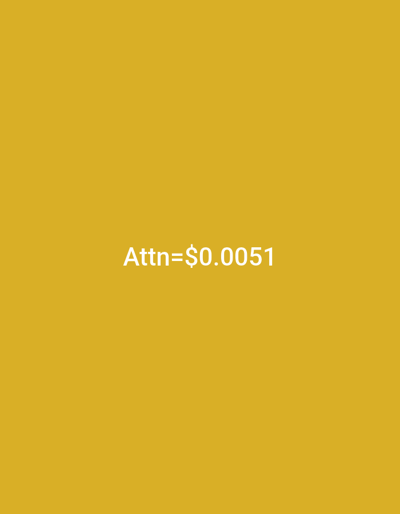 The image contains the text "Attn=$0.0051" in white, centered on a solid golden yellow background. There are no people, objects, or environmental details present. The location of Verkhniachka, Ukraine is not depicted or suggested in this image.
